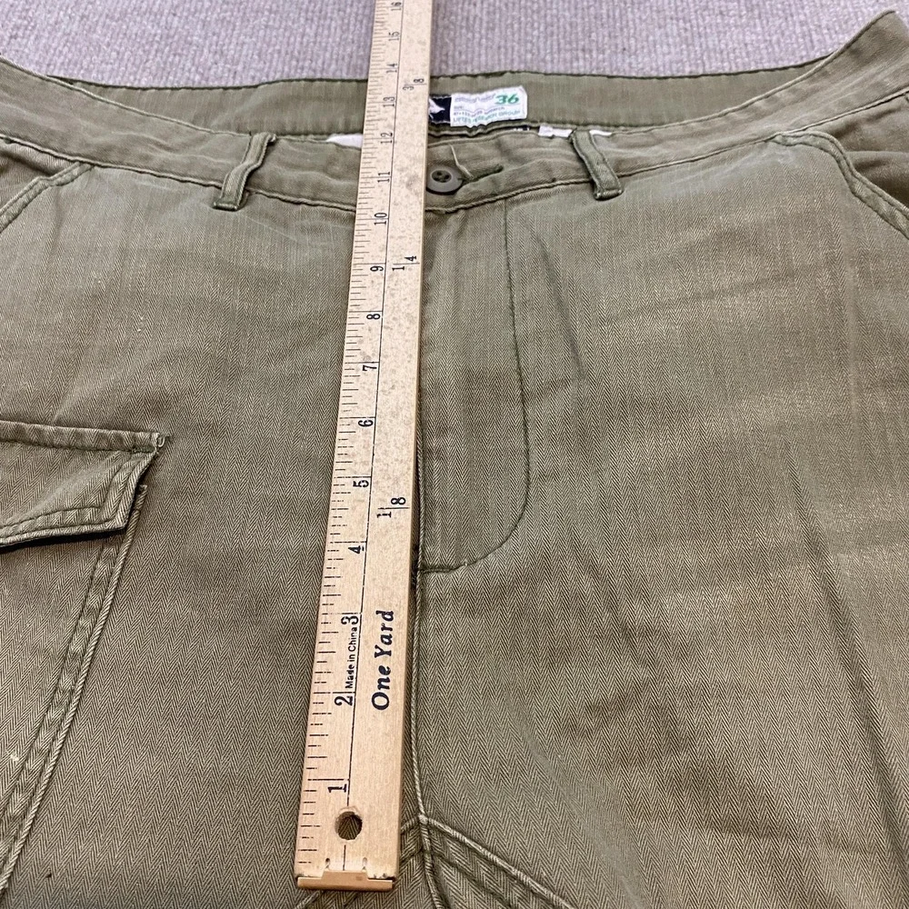 Lifted‎ Research Group Pants Mens 36x30 Green Cargo Ankle Zip Herringbone Grunge